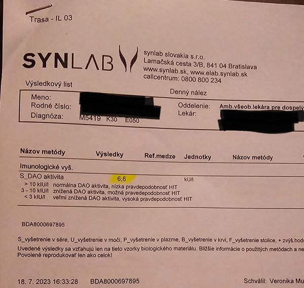 Mám podľa týchto výsledkov citlivosť aj na lepok alebo na mliečnu bielkovinu?