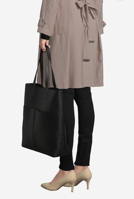 Velka cierna kabelka, shopperka, taska kupovana na, about you