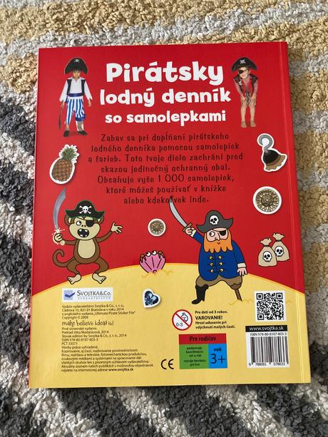 Pirátsky lodný denník so samolepkami,