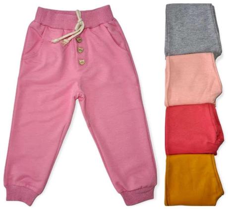 Detské bavlnené tepláky s gombíkom mačička, 80 - 170