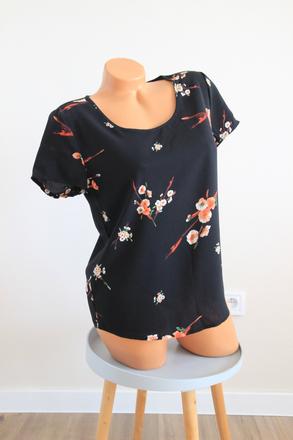 Čierny kvetinový top, only xs, only,xs