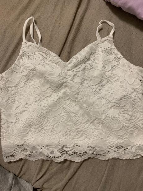 Biely cipkovany top, fishbone,m