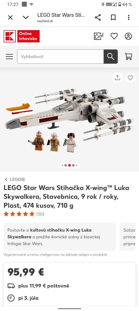 Lego star wars luke skywalker's x-wing fighter, 