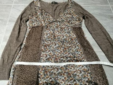 Nežné šaty,zemité tóny juta age,vs vlna,hodváb, s