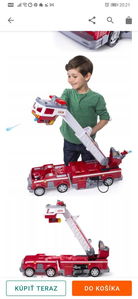Paw patrol hasičské auto, 