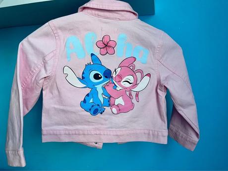 Veľ. 98 nádherná riflová bundička s lilo a stitch, sinsay,98