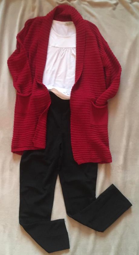 Nohavice, kardigán, triko, 42