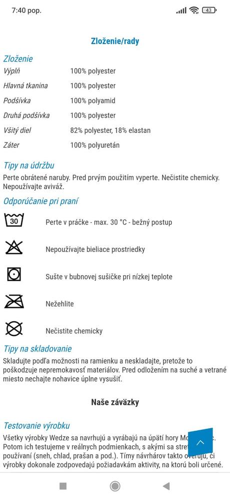 Chlapčenská lyžiarska bunda wedze a rukavice, decathlon,104