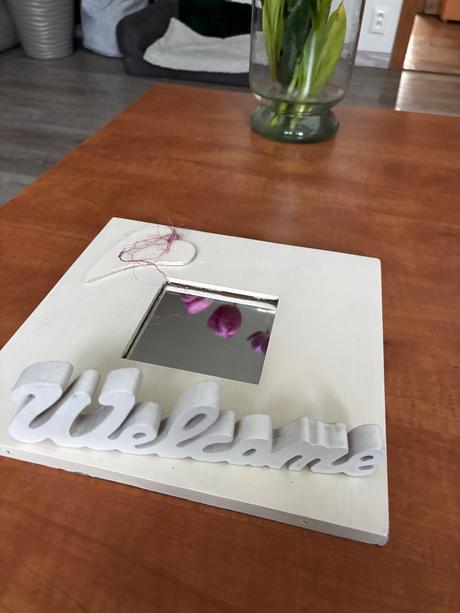 Obraz zrkadlo a napis welcome, 