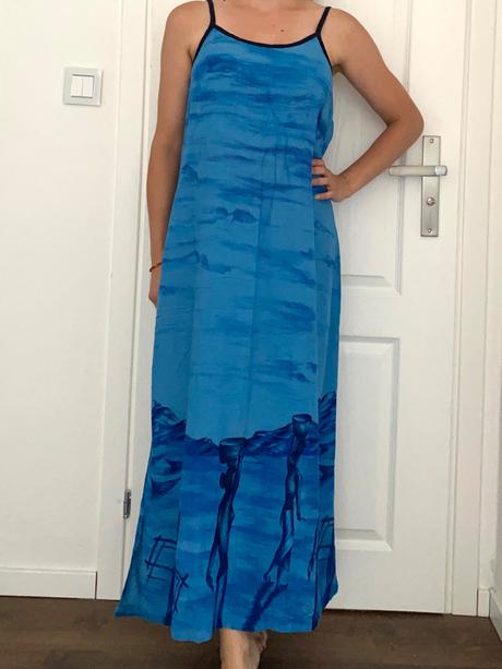 Maxi modré šaty,