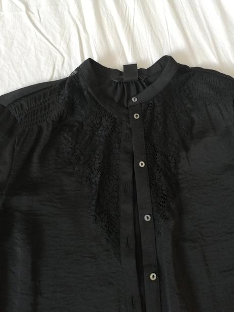 Saténová blúzka s krajkou, h&m,34
