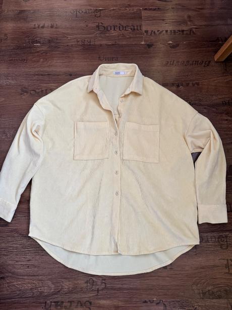 Žltá menčestrová košeľa cropp, s