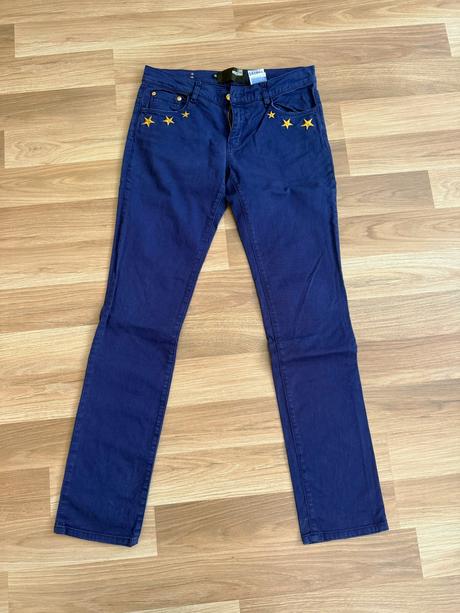 Tmavomodre rifle zn. love mochino, m