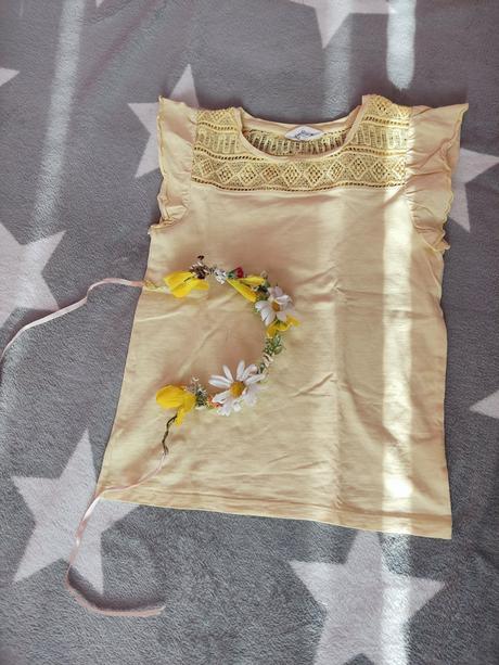 Tričko s čipkou, c&a,140