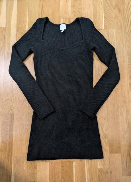 Čierne pletené šaty h&m, h&m,s