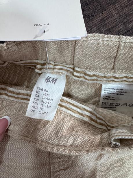 Hm béžové kraťasy nové s visačkou veľ.86, h&m,86