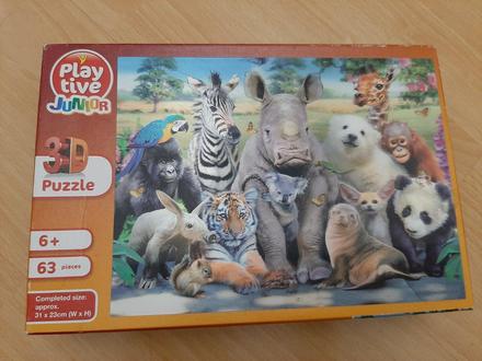 3d puzzle zvieratká, 