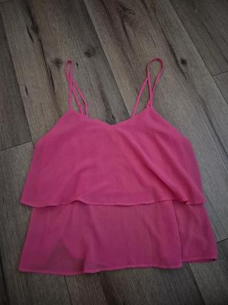 Ružový krátky crop top, bershka,s