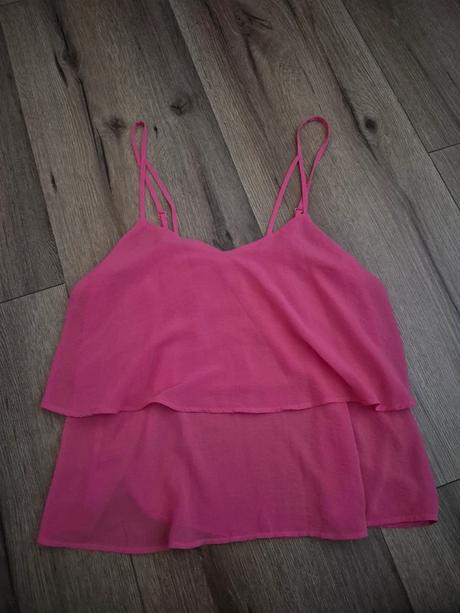 Ružový krátky crop top, bershka,s