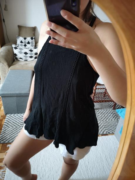 Vzdušný čierny top hollister, hollister,m