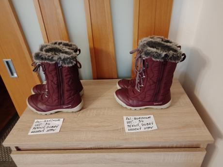 Dievč. zimné nepremokavé čižmy zn.quechua veľ.34, 34
