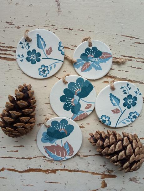 Vianočné ozdoby modré kvietky, 