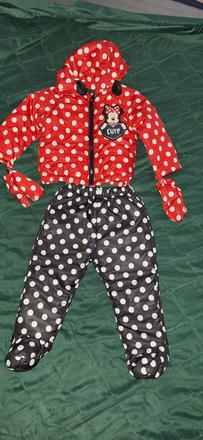 Zimné otepľovačky-dupačky a roztomilý miniekabátik, disney,86