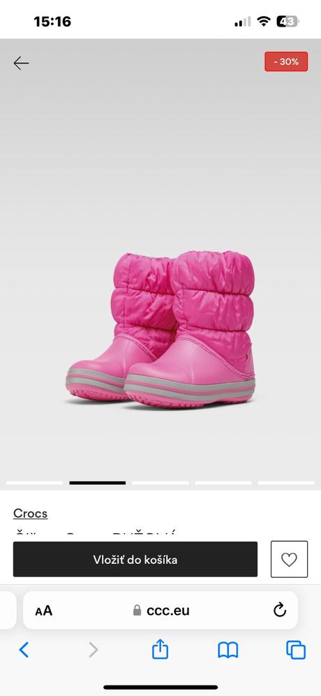 Zimne ružové crocs topánky 25, crocs,25