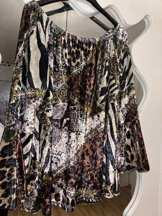 Zamatový off shoulder l, l