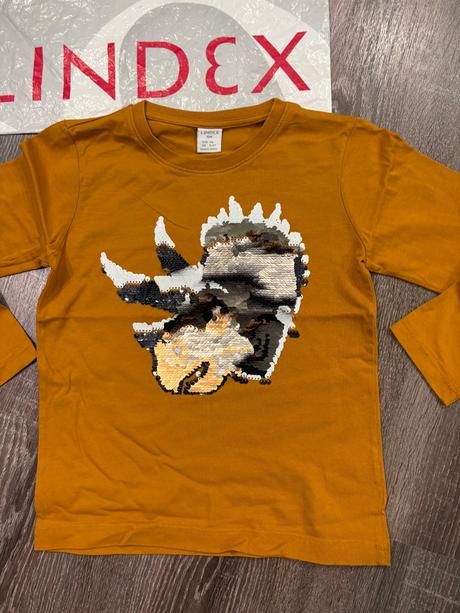 Lindex tričko s dinosaurom na 5-6 rokov, lindex,116