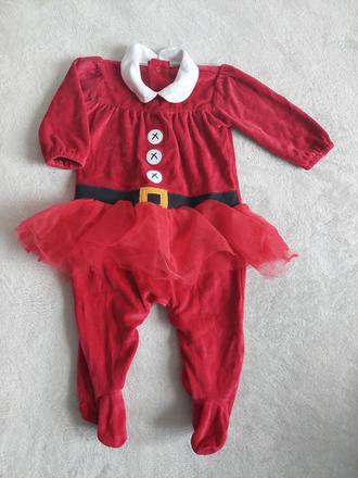 Zamatové vianočné dupačky so sukničkou next 74, 74