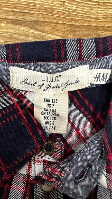 Kockovanú košeľu h&m 128, h&m,128