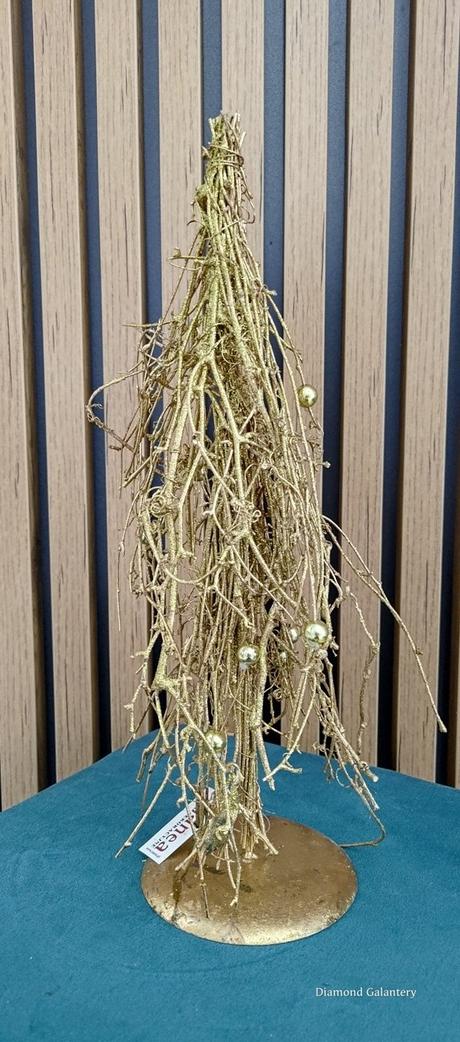 Aplikácia ozdobná stromček - zlatý - 40 cm, 