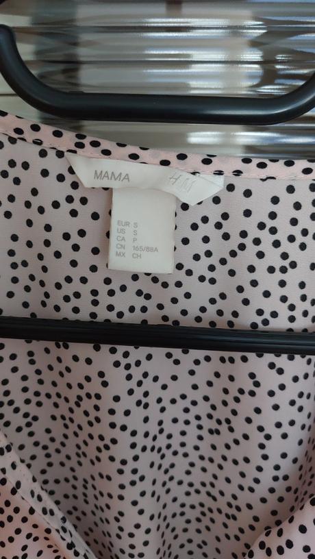 Tehotenská ružová blúzka s, h&m,s