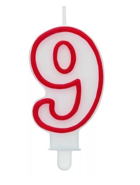 Sviečka č.9 red - skladom, mlg949079,
