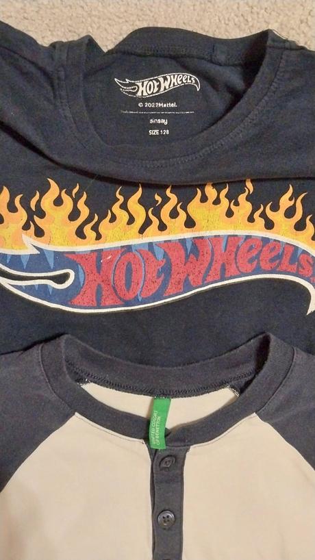 3x top s dlhym rukavom benetton,  bee, mattel, benetton,128