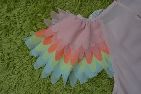 Šaty s vtáčikmi, h&m,140