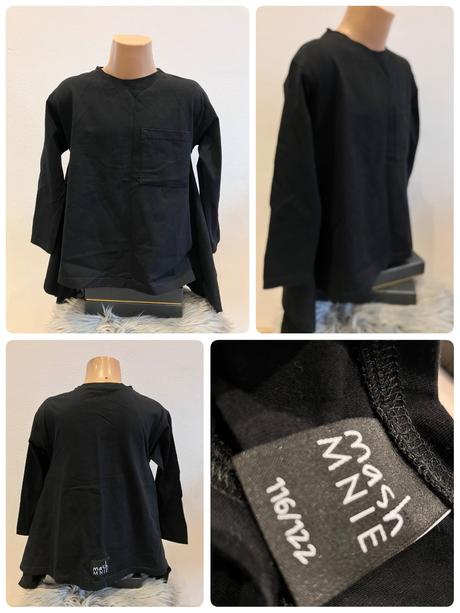 Dievčenská mikina asymetrická čierna (116-122), 116