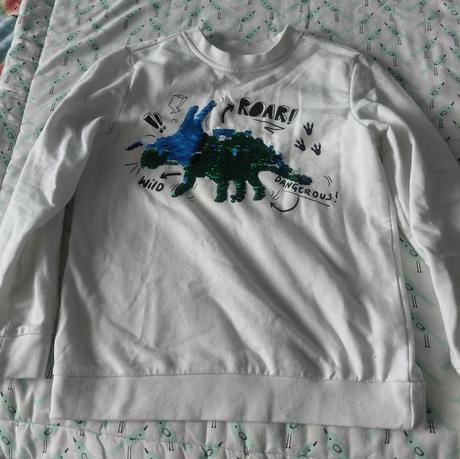 Biela mikina s meniacim obrazkom, sinsay,128