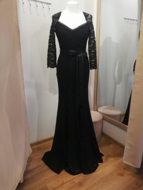 Spoločenské, krajkové, čierné šaty 36/38, 36