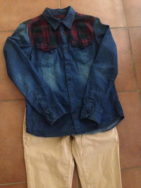 Riflová košeľa zara plus nohavice 152, zara,152