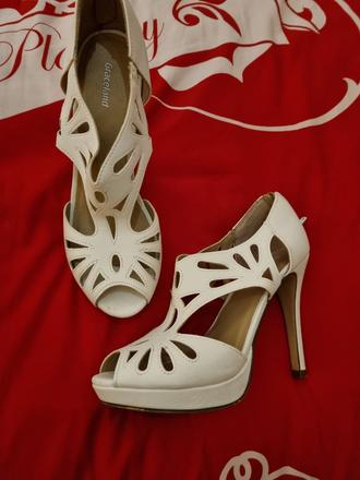 Dámske biele sandálky (38), deichmann,38