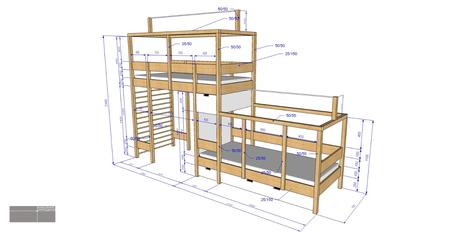Poschodová posteľ, šírka (cm): 100