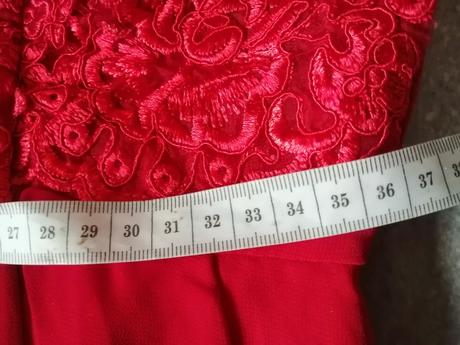 Luxusné červené maxišaty ax paris,v40,s čipkou, 40