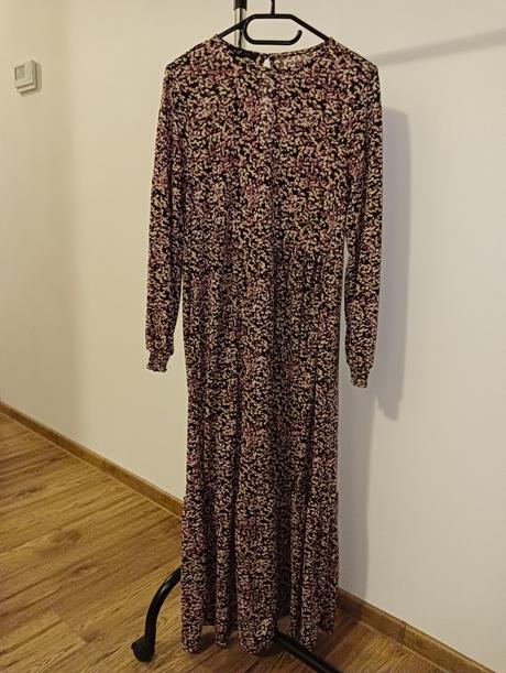 Kvetinkové maxi šaty s volánom, amisu,s