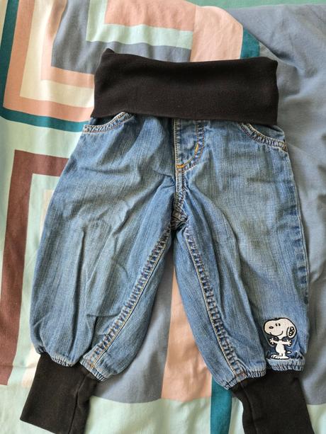 Zateplené nohavice- rifle, h&m,80