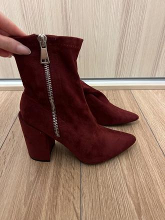 Semišove bordove čižmy answear 40, 40