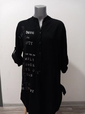 Dámska čierna dlhá košeľa, l