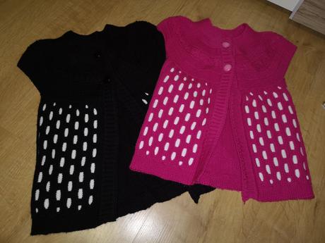 2ks vestičky, čierna plus cyklamenová, 104