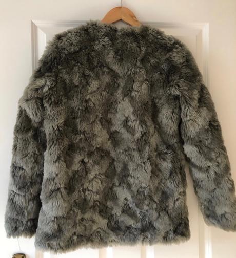 Šedý umelý kožuch h&m, xxs/xs, h&m,xs